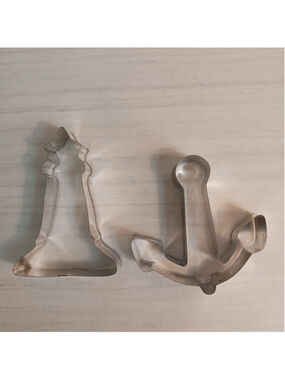 Lot Of Two Nautical Metal Cookie Cutters Anchor Lighthouse